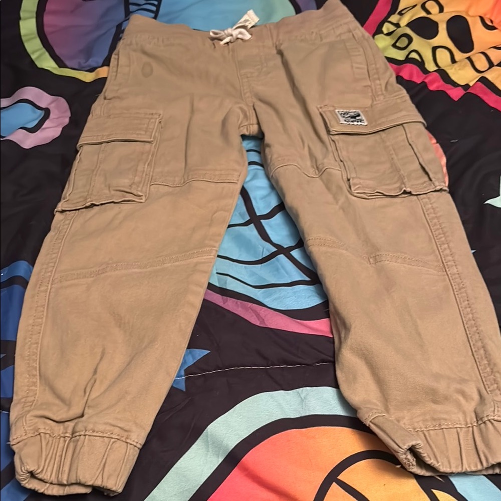 Kids Tan Cargo Pants